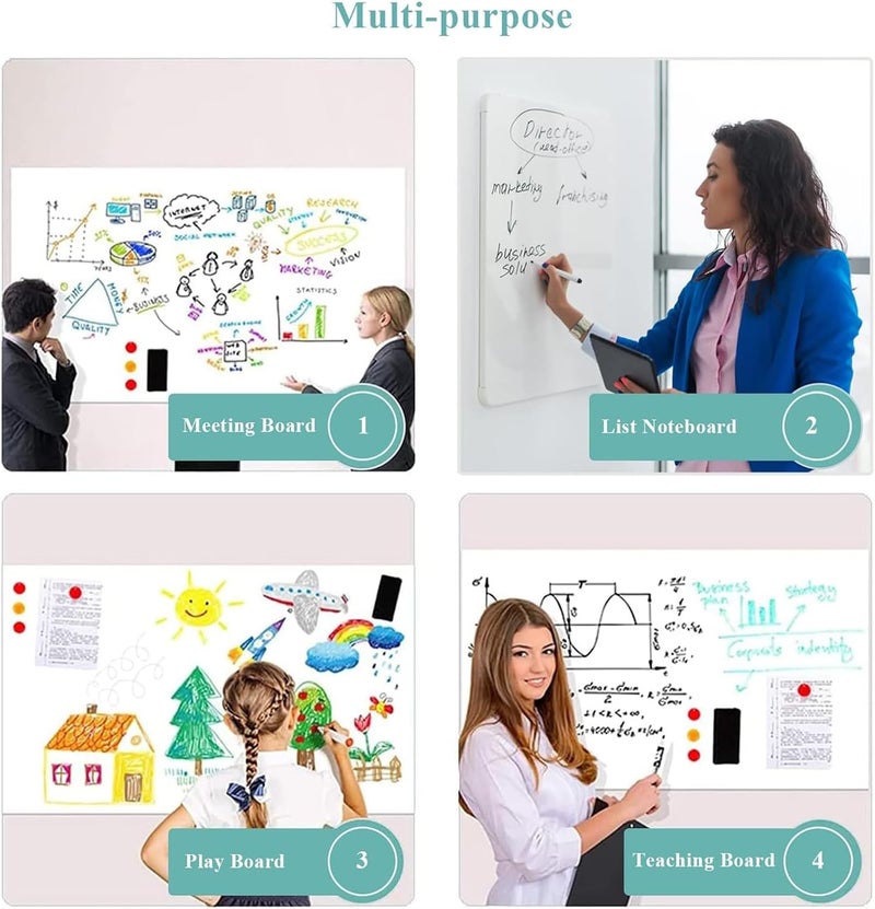Warasee Huge Self-Adhesive Whiteboard Sticker: 72" x 40" Magnet Receptive Dry Erase Wall Decal | No Ghosting Project Planner & Timeline Board | Peel & Stick for Office Teamwork - Image 3
